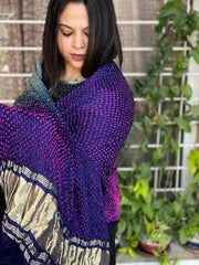 Rai Bandhej Dupatta in Pure Gajji Silk - Masakalee