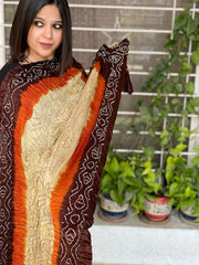 Rai Bandhej Dupatta in Pure Gajji Silk - Masakalee
