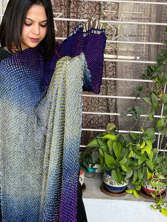 Rai Bandhej Dupatta in Pure Gajji Silk - Masakalee