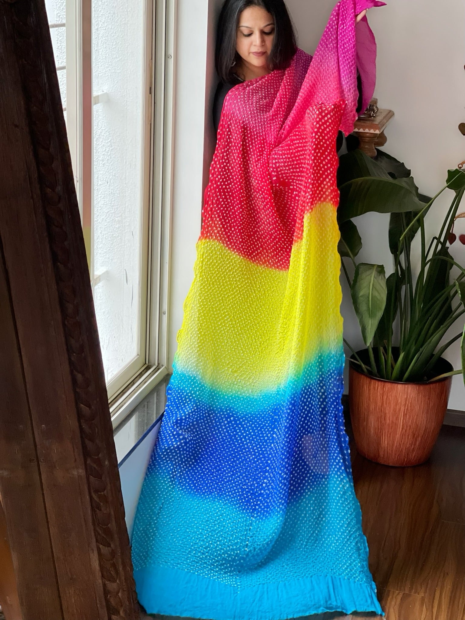 Rai Bandhej Dupatta in Pure Georgette - Masakalee