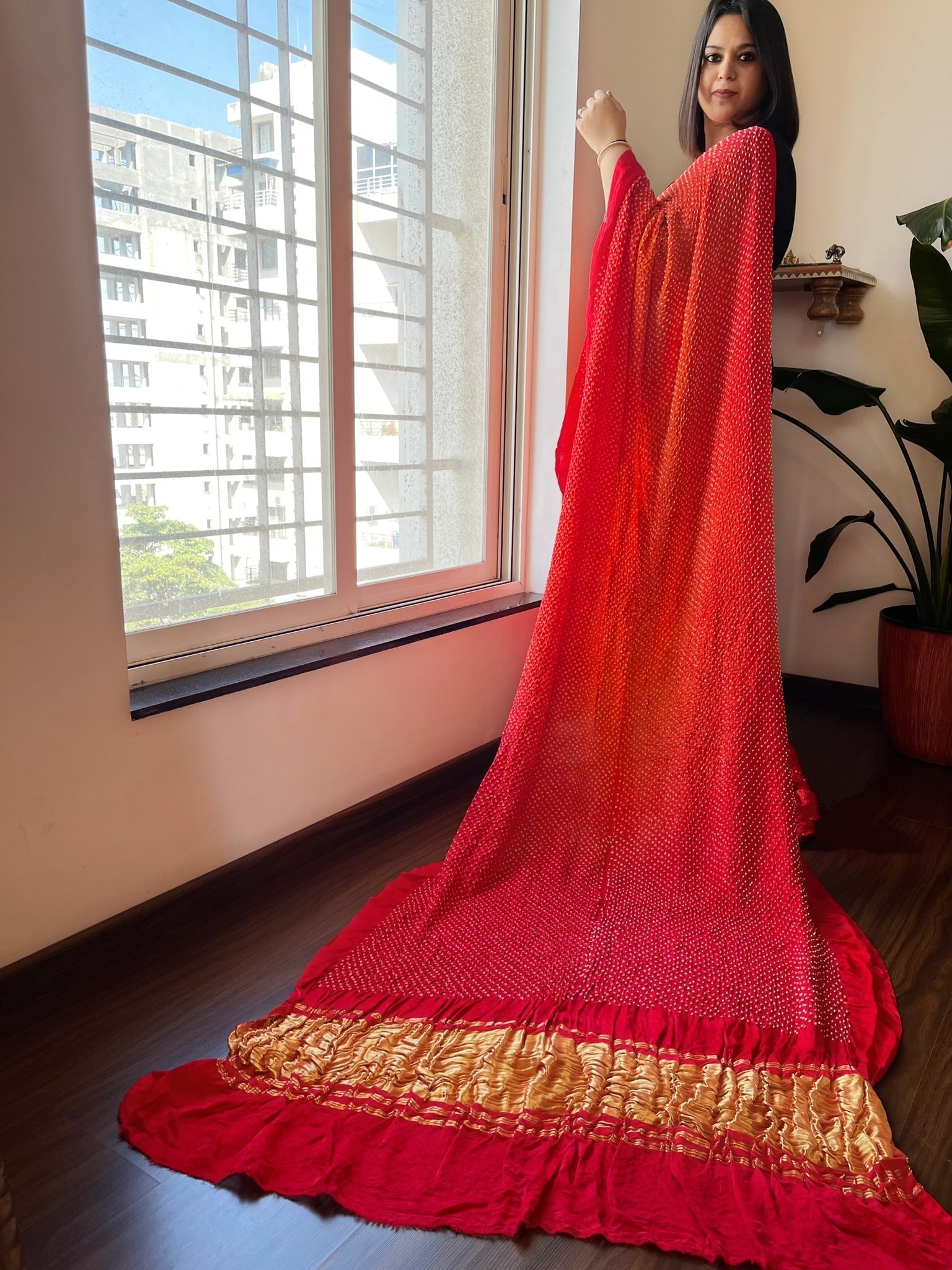 Rai Bandhej Saree in Pure Gajji Silk - Masakalee