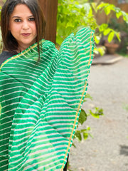 Sea Green Kota Silk Leheriya Dupatta - Masakalee