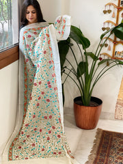 Tussar Silk dupatta with Thread Jaal Embroidery - Masakalee