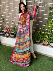 Vintage Dupatta in Pure Georgette, Chiffon - Masakalee