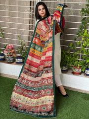Vintage Dupatta in Pure Georgette, Chiffon - Masakalee