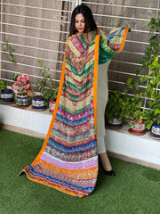 Vintage Dupatta in Pure Georgette, Chiffon - Masakalee