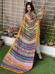 Vintage Dupatta in Pure Georgette, Chiffon - Masakalee