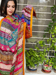 Vintage Dupatta in Pure Georgette, Chiffon - Masakalee