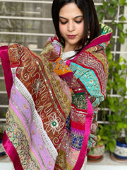 Vintage Dupatta in Pure Georgette, Chiffon - Masakalee
