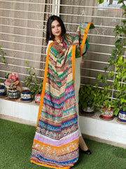 Vintage Dupatta in Pure Georgette, Chiffon - Masakalee