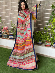 Vintage Dupatta in Pure Georgette, Chiffon - Masakalee