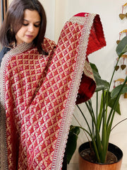 Woven Bandhej Banarasi Dupatta in Fine Georgette with Zardosi Work - Masakalee