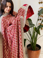 Woven Bandhej Banarasi Dupatta in Fine Georgette with Zardosi Work - Masakalee