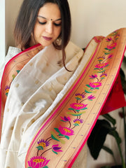 Woven Paithani Dupatta in Silk - Masakalee