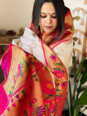 Woven Paithani Dupatta in Silk - Masakalee