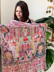 Woven Pashmina Kalamkari Stole with Embroidery - Masakalee