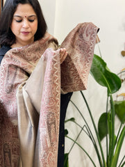 Woven Pure Silk Kaani Dupatta with Zari - Masakalee