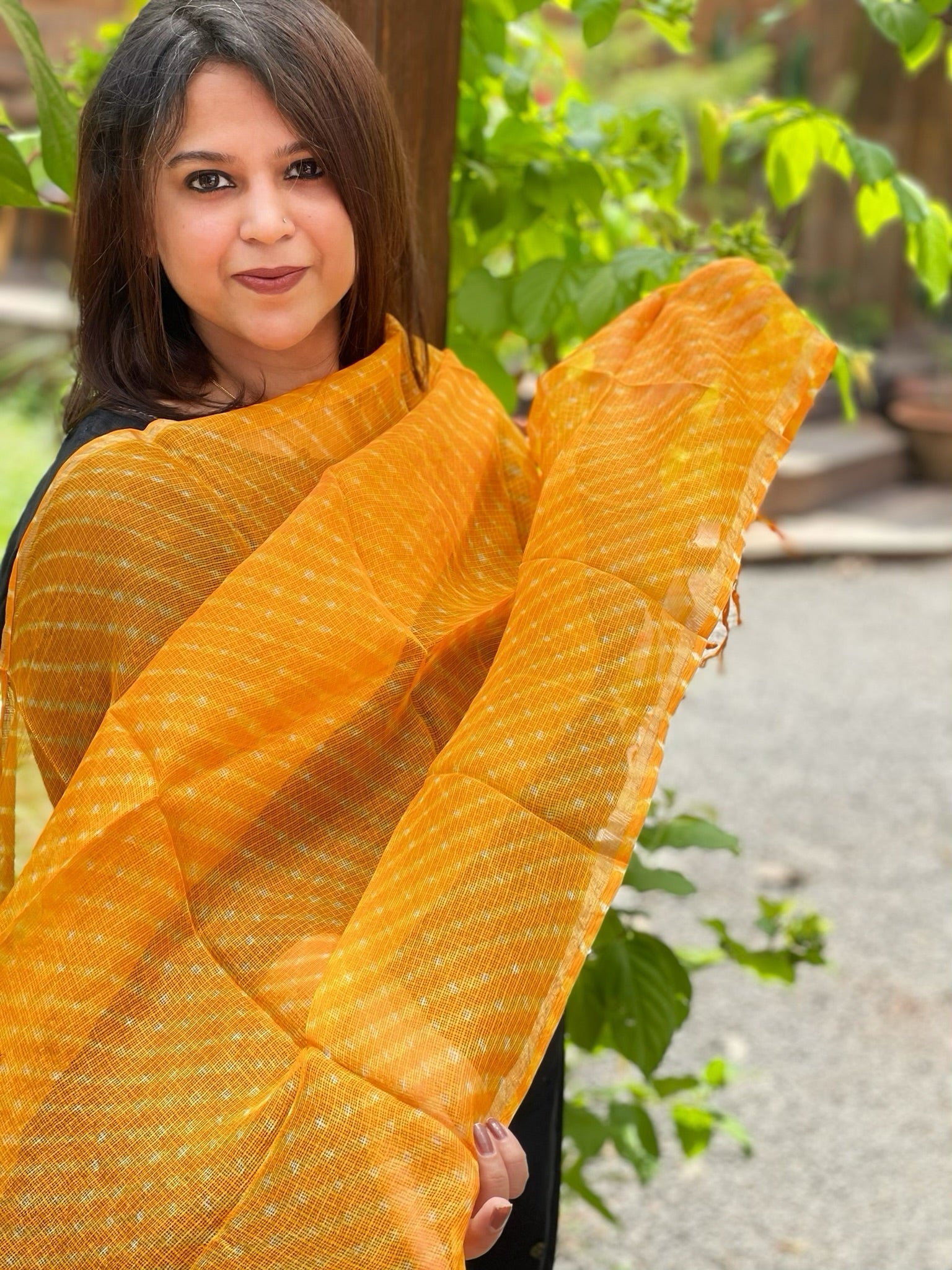 Yellow Kota Silk Leheriya Dupatta - Masakalee
