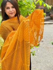 Yellow Kota Silk Leheriya Dupatta - Masakalee