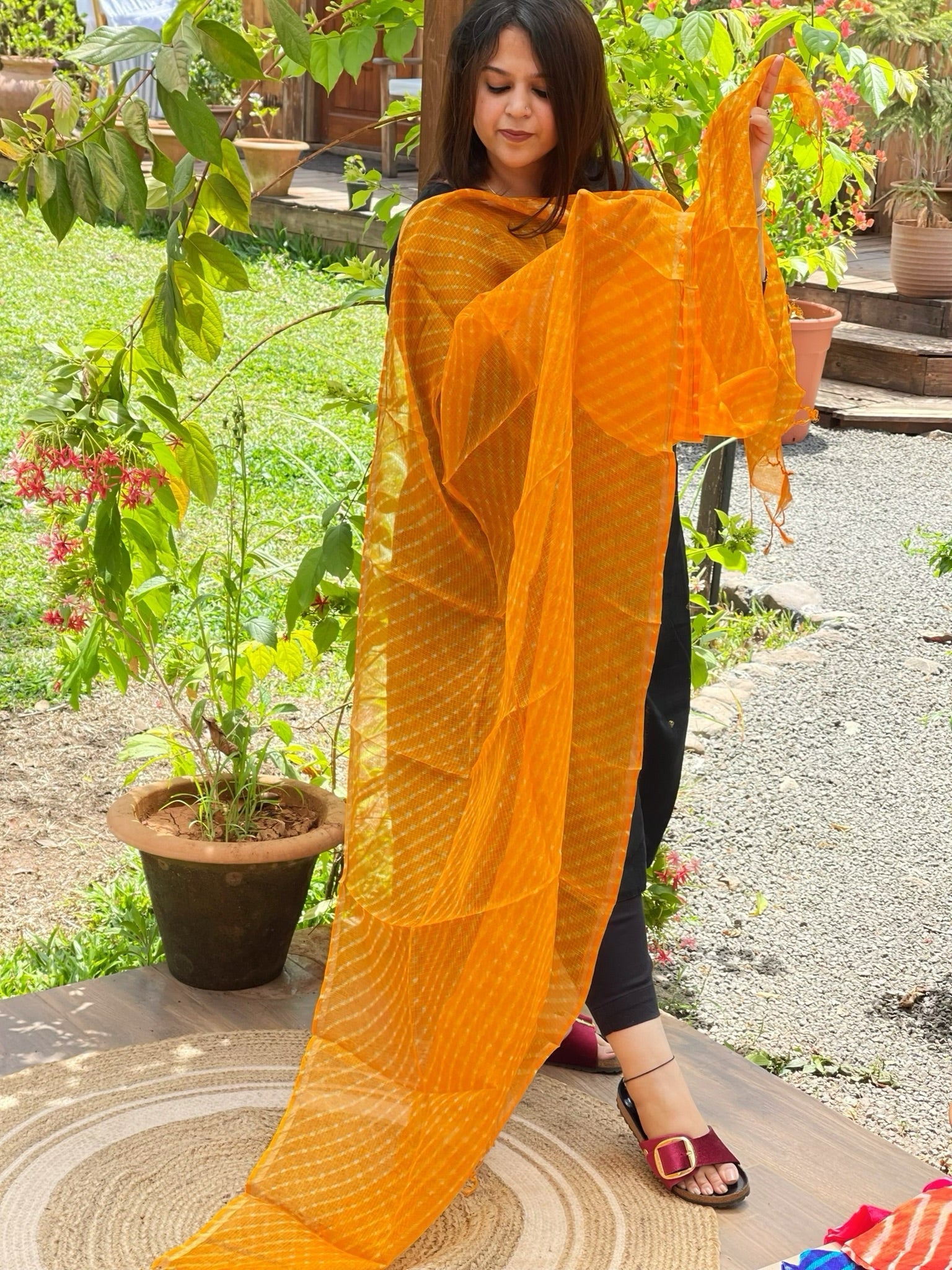 Yellow Kota Silk Leheriya Dupatta - Masakalee