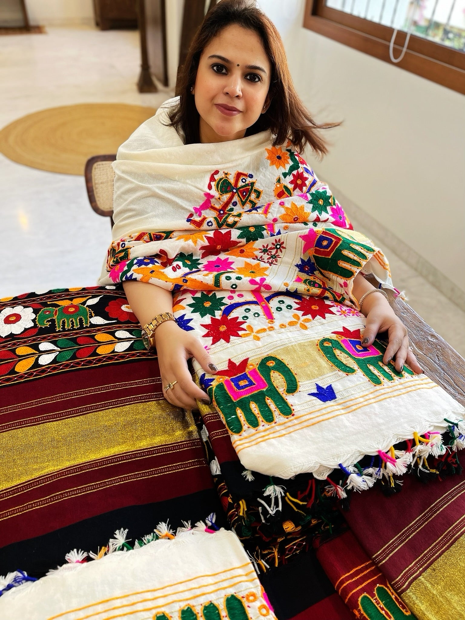 Handwoven Kutchi Shawl in Pure Wool at House of Masakalee
