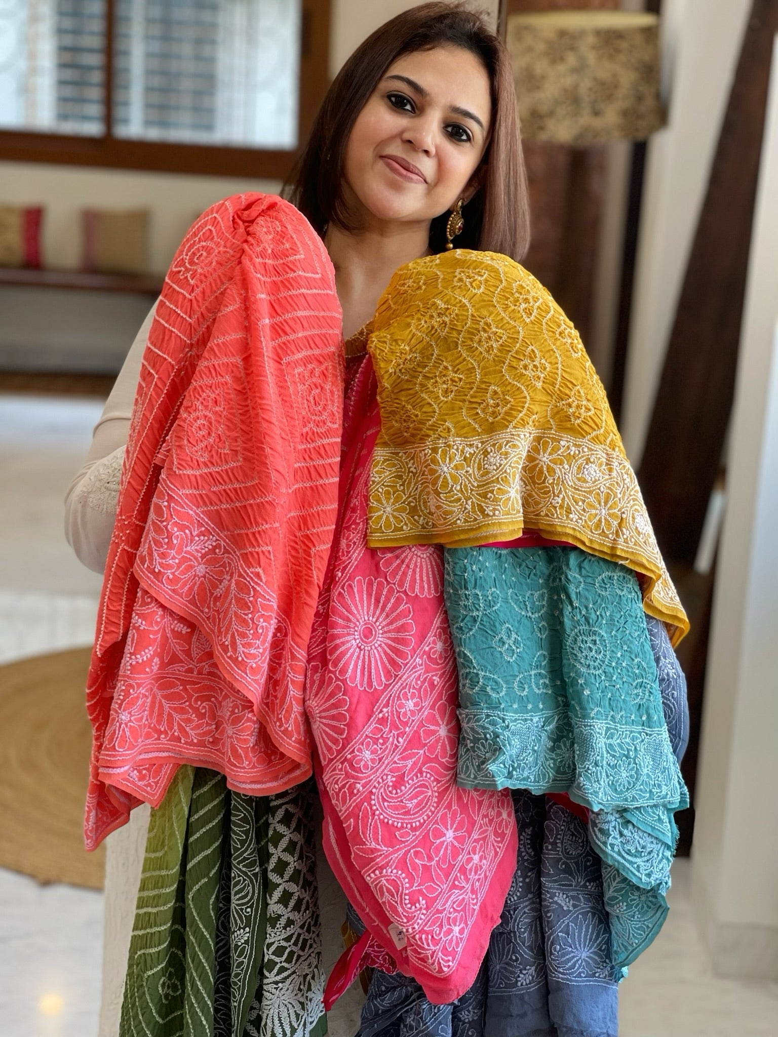 Handmade Lucknowi Dupattas at House of Masakalee