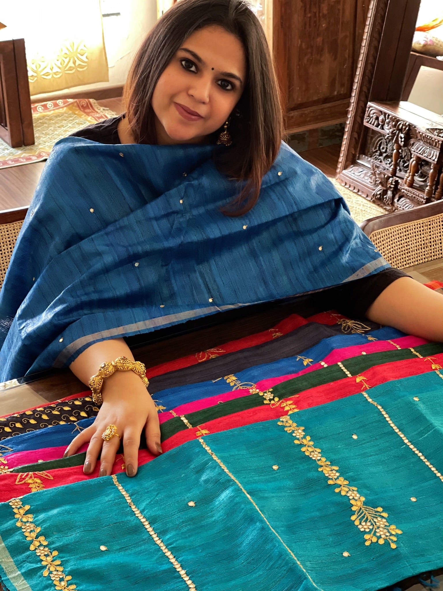 Pure Silk Dupatta with Gotapatti Handwork