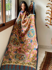 Handpainted Kalamkari Dupatta in Chanderi Silk