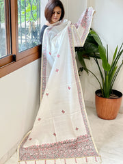 Handpainted Madhubani Dupatta in Pure Chanderi Silk