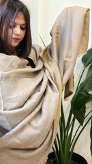 Lite Brown Pashmina Shawl with Zari