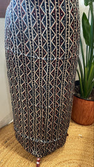 Kashish Suit Set with Ajrakh Handblock Print and Sequin Embroidery in Modal Silk