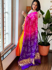 Rai Bandhej Saree in Pure Gajji Silk