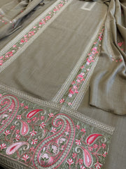 Lite Toosh Winter Suit Set with Aari Work in Pashmina Wool