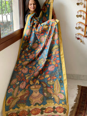 Handpainted Kalamkari Dupatta in Chanderi Silk