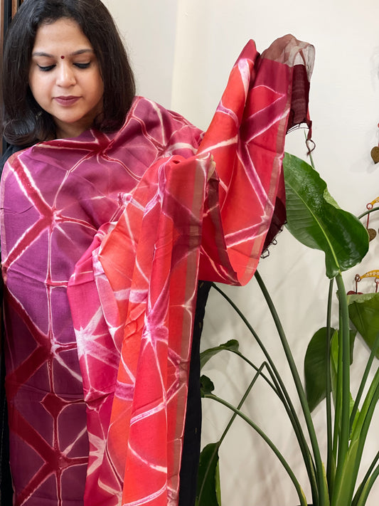 Cotton Silk Clamp Dyed Dupatta