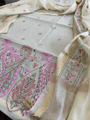 Dupatta Set with Thread Embroidery in Chanderi cotton