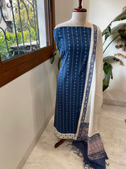 Indigo Handwoven Suit Sets in Pure Cotton