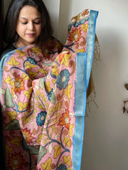 Handpainted Kalamkari Dupatta in Chanderi Silk