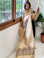 Handpainted Madhubani Dupatta in Pure Chanderi Silk