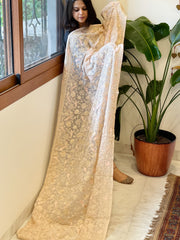 Lite Pink Parsi Gara Embroidery Dupatta in Georgette