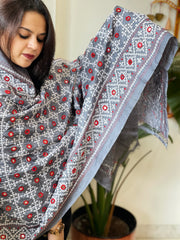 Handmade Sindhi Kadhai with Real Mirror Handwork Dupatta in Pure Silk