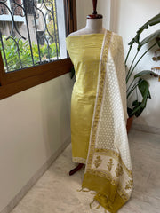 Lemon Yellow Handwoven Suit Sets in Pure Cotton
