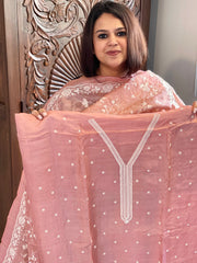 Suit Set with Thread Embroidery in Pure Tussar Silk