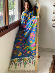 Handpainted Kalamkari Dupatta in Chennuri Silk