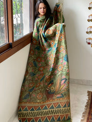 Handpainted Kalamkari Dupatta in Chanderi Silk
