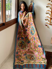 Handpainted Kalamkari Dupatta in Chanderi Silk