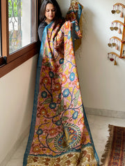 Handpainted Kalamkari Dupatta in Chanderi Silk