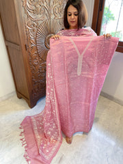 Suit Set with Thread Embroidery in Pure Tussar Silk