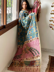 Handpainted Kalamkari Dupatta in Chanderi Silk