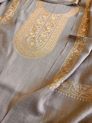 Lite Toosh Winter Suit Set with Aari Work in Pashmina Wool